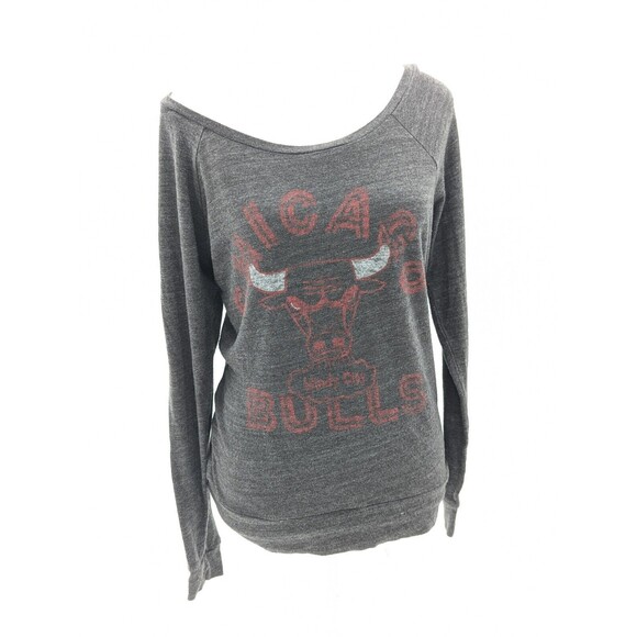 Junk Food Vintage Style Chicago Bulls Gray Pullover Sweatshirt Size Medium - Picture 1 of 5